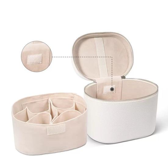 Дорожная косметичка из водонепроницаемой искусственной кожи с разделителем и ручкой, портативная косметичка для женщин.