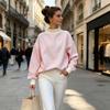 Sporty Workout Tops Women Mock Neck Striped Sweatshirt, Oversized Long Sleeve Pullover Top for Fall, Casual Half Turtleneck Shirt with Ribbed Cuffs