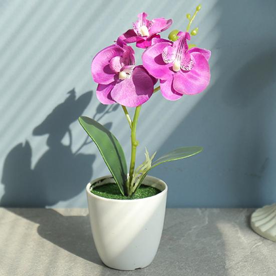 Поддельный бонсай, сохраняющий свежесть, многоразовый, устойчивый к ультрафиолетовому излучению, причудливый настольный искусственный шелк, бабочка, орхидея, цветок, декор для вечеринки