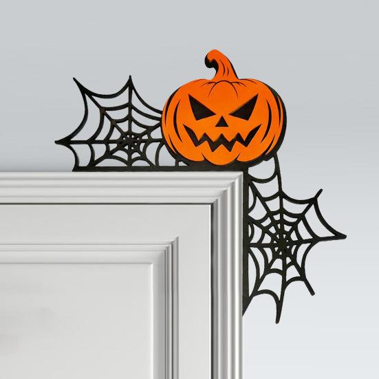 Украшение дверной рамы на Хэллоуин, деревенская деревянная тыква, привидение, ведьма, дверной угол, знак, домашний офис, входная дверь, украшение для сиденья, праздничное украшение