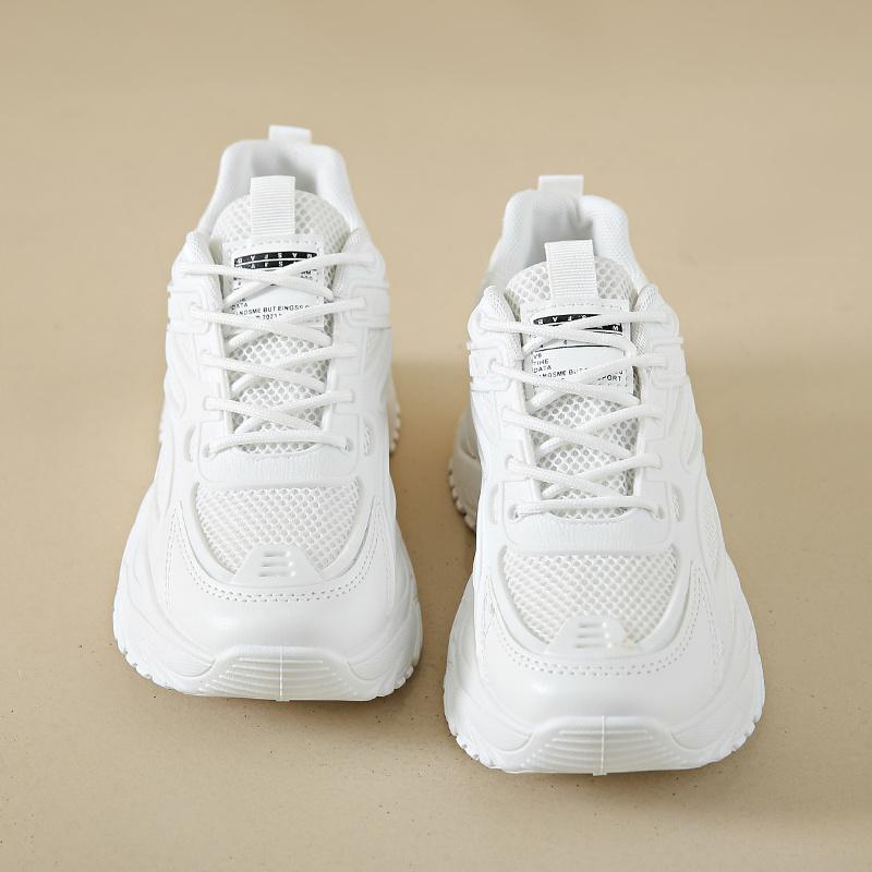 Весна и Осень Новый Стиль Модные Удобные и Дышащие Универсальные На толстой подошве Повседневные Сетчатые Туфли с Полыми Сетчатыми Вставками