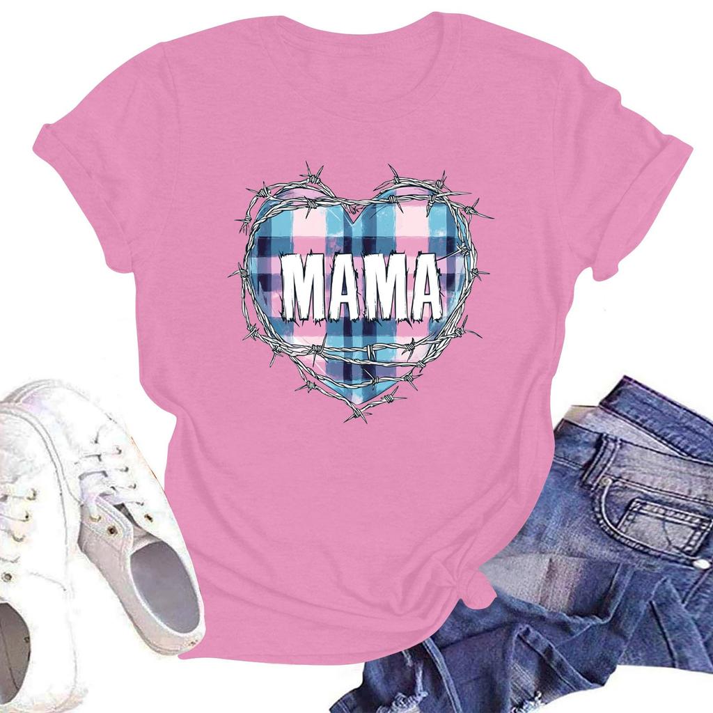 Женская повседневная футболка с круглым вырезом и короткими рукавами с принтом