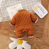 Newborn Fleece Romper - Quilted Cotton Bear Suit for Autumn/Winter