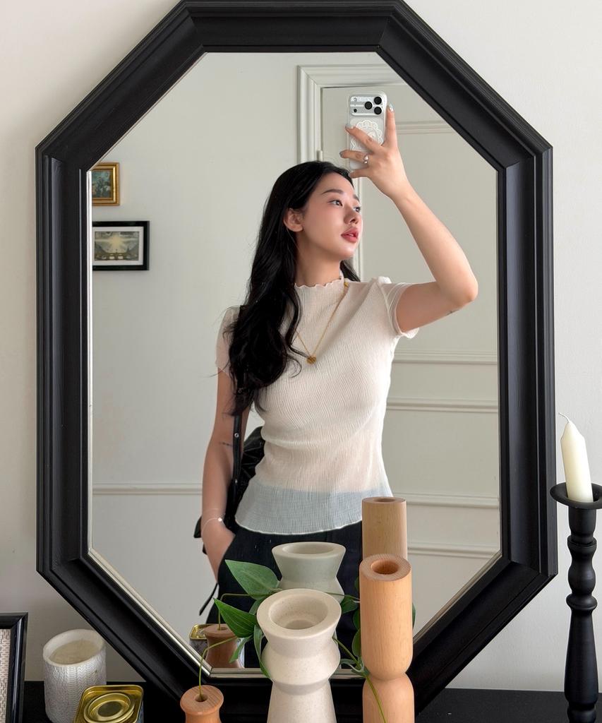 JUCYJUDY Mock Neck Sheer Blouse J1Bl321D