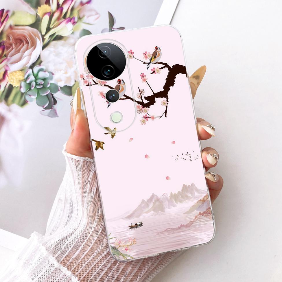 Чехол Для Vivo S19 Pro Прозрачный Чехол Эстетичный Роскошный Милый Модный Цветок Смешной Расписной Funda Для Vivo S19Pro V2362A Обложка