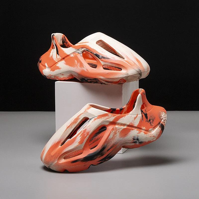 Unisex Beach Sandals EVA Women Men Hollow Garden Shoes Tie-dyed Designer Hole Slippers Sneakers Water Shoes Slip On Flip-flops