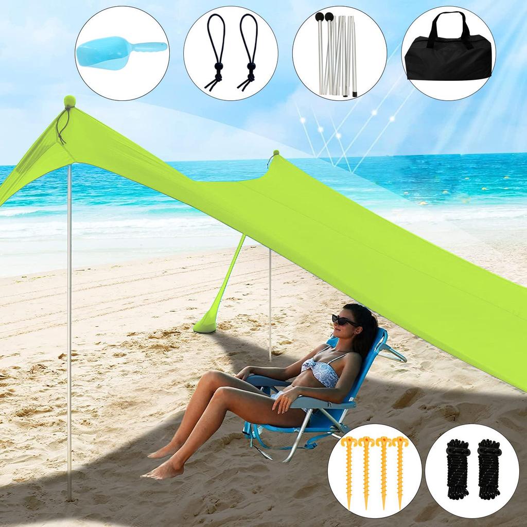 Приморский Портативный Кемпинговый Навес Тент Солнцезащитный для Отдыха на Открытом Воздухе, Пляжа и Рыбалки