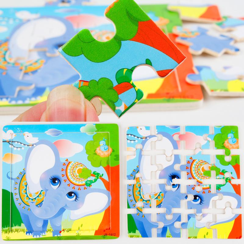 Образовательная игра-головоломка из дерева на логическое мышление - Мультяшные животные и транспортные средства, пазл для детей, интеллектуальное раннее развитие, детский подарок