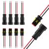 MUYI 2-контактный разъем 16AWG 5 комплектов 2-контактных водонепроницаемых разъемов с 10-сантиметровым выводом серии 1,5 мм с резиновым уплотнением и электрическими клеммами
