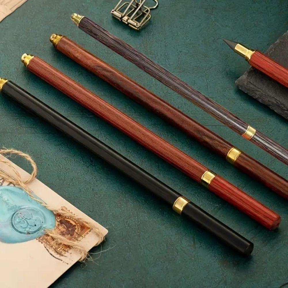 Professional Vintage Brass Wooden Pencil 0.5mm Eternal Pencil 3 Colors Wooden Pencil Kids