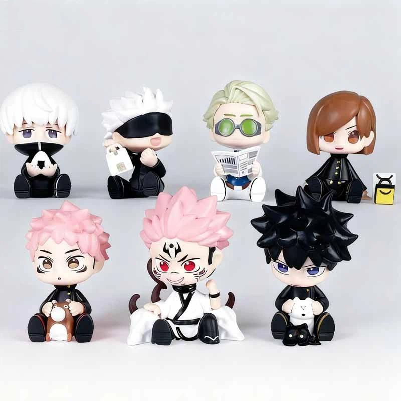 7 шт. Аниме Jujutsu Kaisen Серия Сатору Годжо Фушигуро Мегуми Нанами Кенто Фигурка Модель Статуэтка Настольное Украшение для Автомобиля Игрушка для Мальчика Подарок
