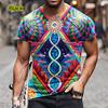 Summer New Summer 3D Abstract Print Short Sleeve T-shirt Oversized Men's Casual Creativity T-shirt Loose Top Casua