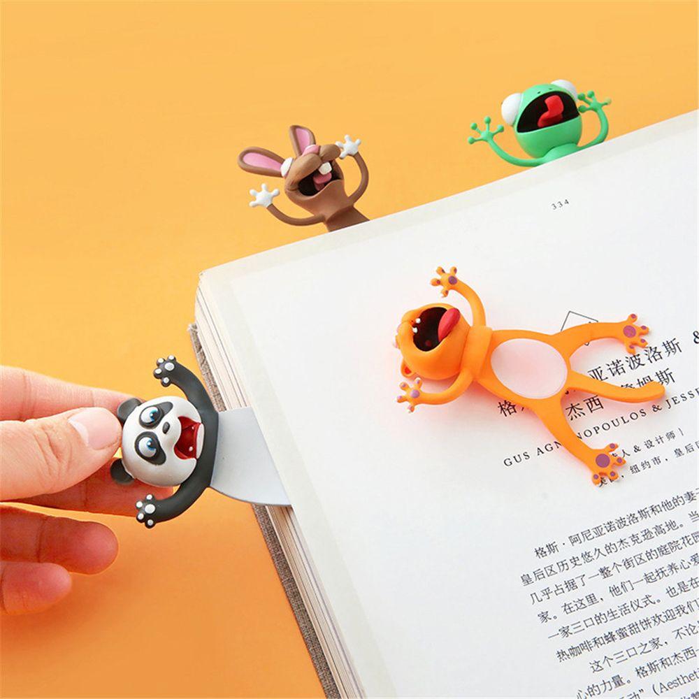 PVC Ocean Series Funny Stationery School Supplies Book Markers Cartoon Animal Style 3D Bookmarks