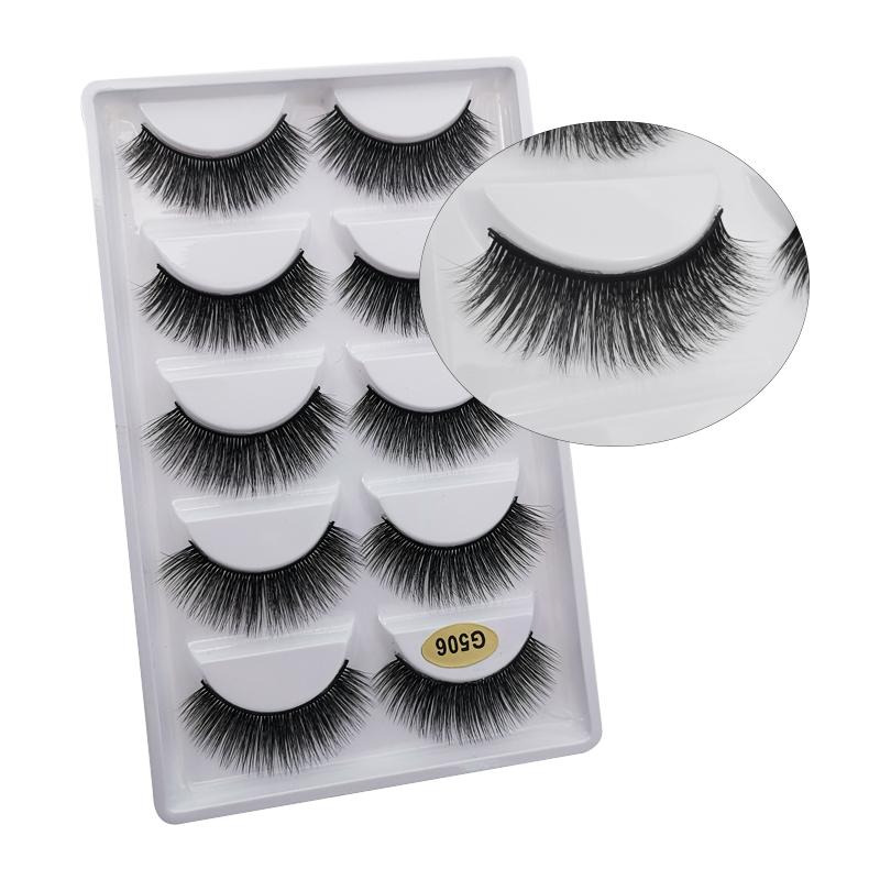 5 Pairs Multipack 3D Mink Lashes False Eyelashes Handmade Wispy Fluffy Long Lashes Natural Eye Makeup Tools Eye Lashes G806