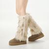 Faux Fur Leg Warmers Women Girls Furry Boot Covers Fuzzy Shoes Cuff Cover Cozy Winter Calf Warmers for Parties Street Wear