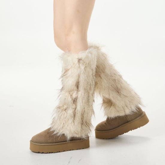 Faux Fur Leg Warmers Women Girls Furry Boot Covers Fuzzy Shoes Cuff Cover Cozy Winter Calf Warmers for Parties Street Wear