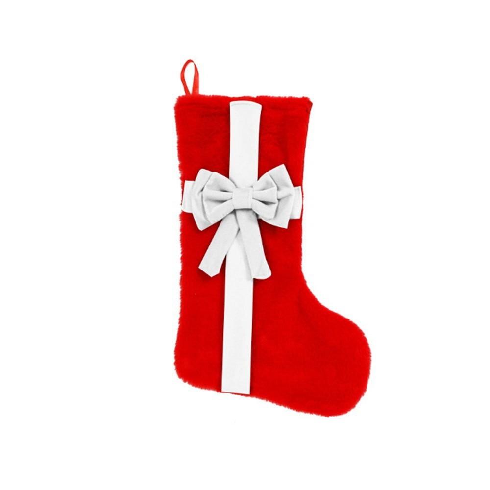 Christmas Pendant Decor With Bow Christmas Stocking Lagre Size Cartoon Christmas Present Bag 3D Xmas Tree Hanging Socks Festive