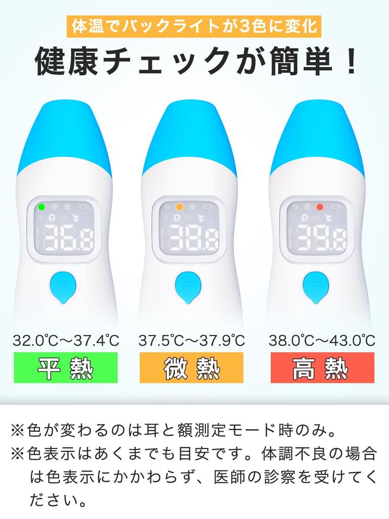 MEDIKEN 1 Second Small Can Record 32 White Non-contact Thermometer, Measurement, One-Touch Type, Size, Times,