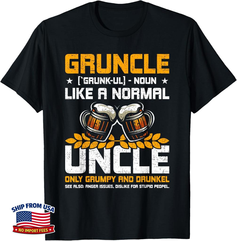 Gruncle Definition Funny Great Uncle Niece Nephew Unisex T-Shirt