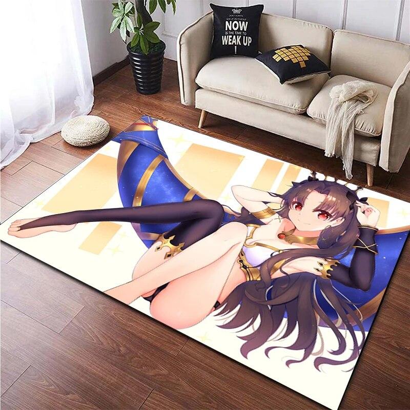 Горячий аниме сексуальная девушка, красивый ковер с принтом для гостиной, нескользящий коврик для спальни, современное украшение дома, напольный коврик для йоги
