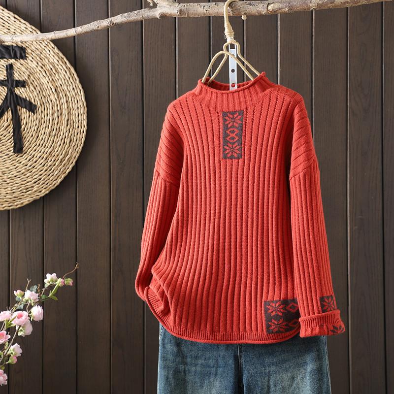 Autumn Winter Women Sweaters Pullover Tops Knitted Basic Green Sweater Long Sleeve