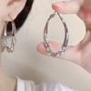Роскошные серьги-кольца, усыпанные бриллиантами, с цирконием, дизайн большого круга, элегантные и шикарные серьги