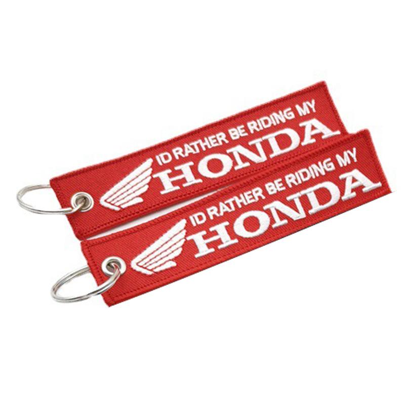 AAALJ1 for Honda CBR 600RR CBR 1000RR CB650R CB1000R Motorcycle Embroidery Keychain Keyring Label Racing Emblem Key Pendant Gifts