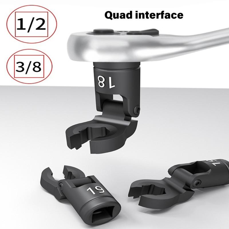 6Piece Heavy dutys Open End Wrench With Flexible Head Rotation Durability Alloy Pipe Removal Socket Wrench for Repair