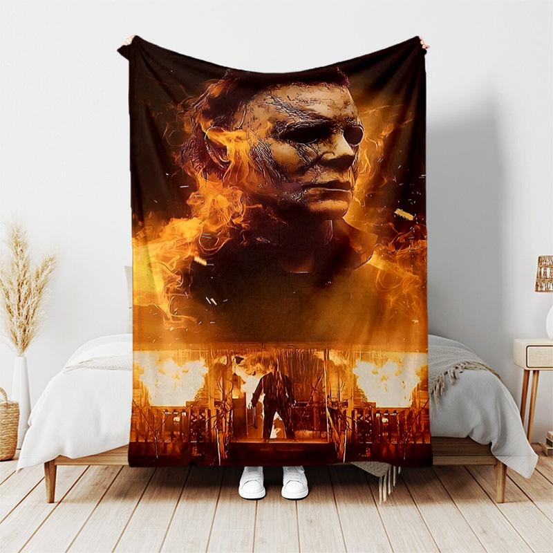 1pc Blanket - The Revenge of Michael Myers Print Design, Lightweight Blanket for Sofa, Bed- Soft &Warm, Gift for All Seasons