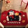 Красный Коврик для входной двери Год Лошади, Можно Резать, Шелковое Кольцо, Устойчив к Грязи и Легко Ухаживать, Коврик для Входной Двери