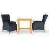 Día Y Noche - Día Y Noche Garden Dining Set 3 Pieces Dark Gray