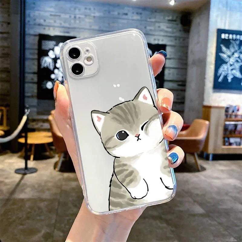 Забавный Мультяшный Чехол для Телефона Пара Любителей Кошек Для Samsung Galaxy S24 S23 S22 S25 Ultra Plus Чехол для Galaxy S23+ S24+ S25+ Корпус