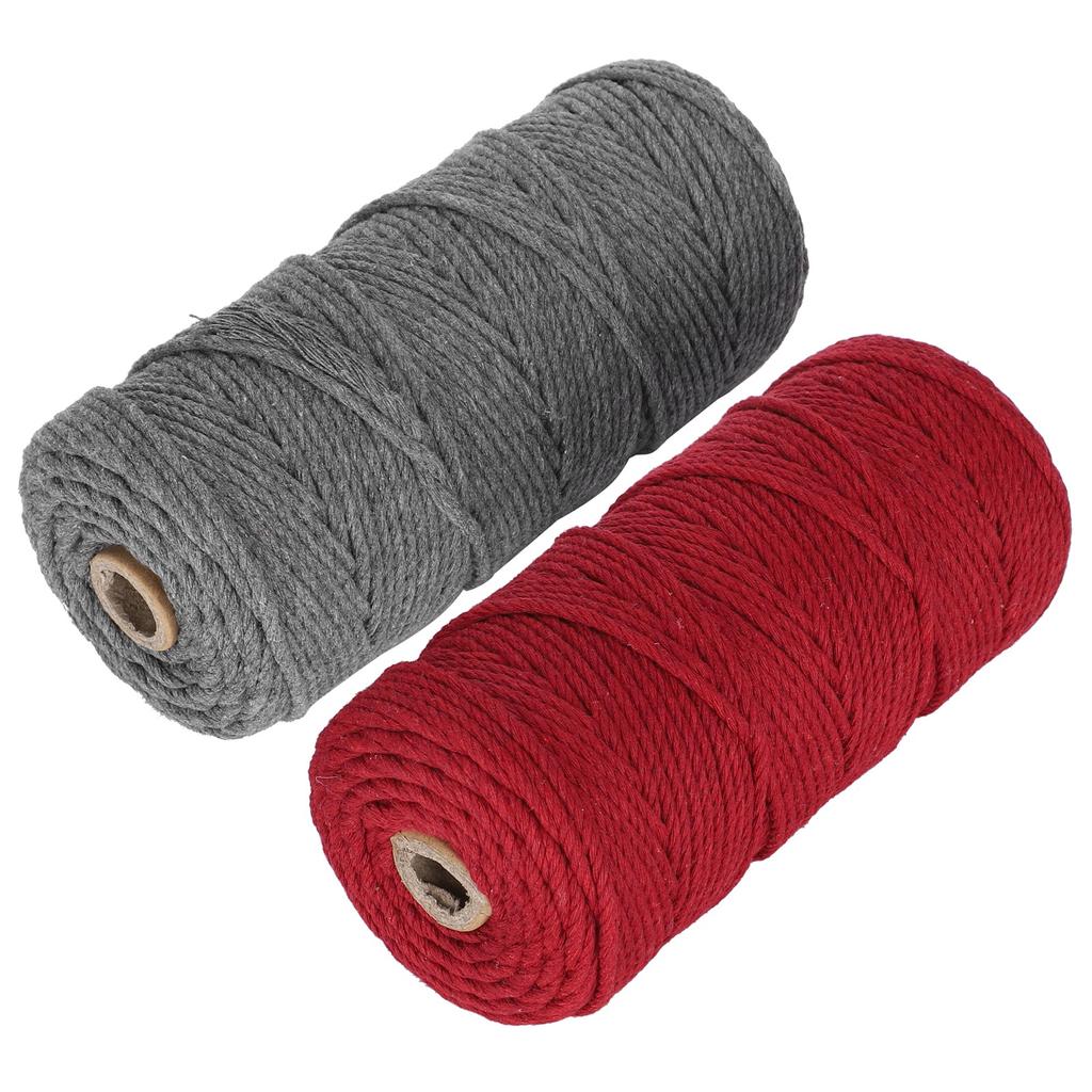 2 шт. 100 метров хлопковой пряжи метров вязальной веревки плетеной макраме рукоделие ручная работа DIY