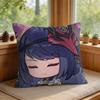 Kujo Sara Cute Genshin Impact Cushion Cover Square Short Plush Pillow Case Living Room Sofa Home Decor Funda X