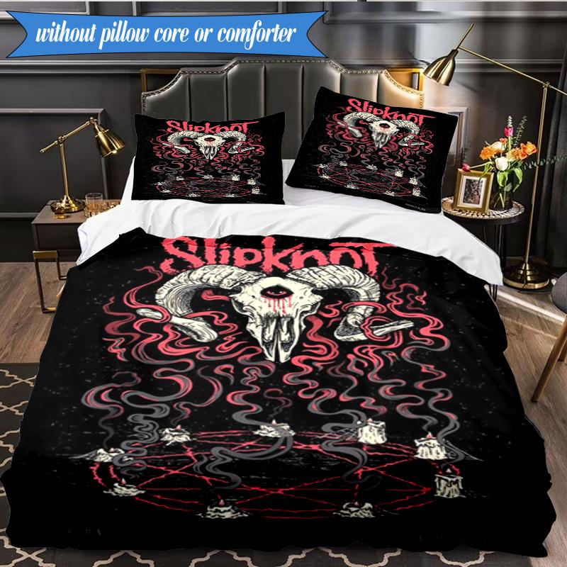 Skull Rock musi 3pcs K-pop music group Bedding set,Ideal for Bedroom, Dormitory,Including Duvet Cover And 2pcs Pillowcases,Fan gifts