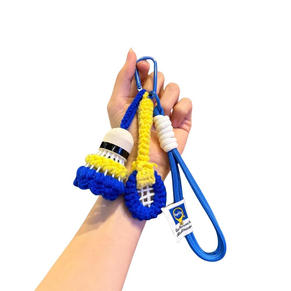 Мини Крючок Брелок для Бадминтона Яркий Цвет Брелок для Ключей Машины Вязаный Подвеска Бадминтон Декор для Рюкзака