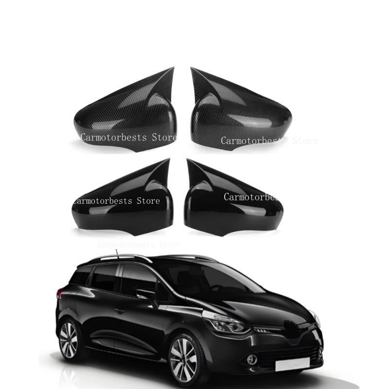 Car Rearview Side Mirror Cover Fit For Renault Clio 4 MK4 2012 2013-2019 Wing Cap Sticker Exterior Door Case Trim Carbon Fiber
