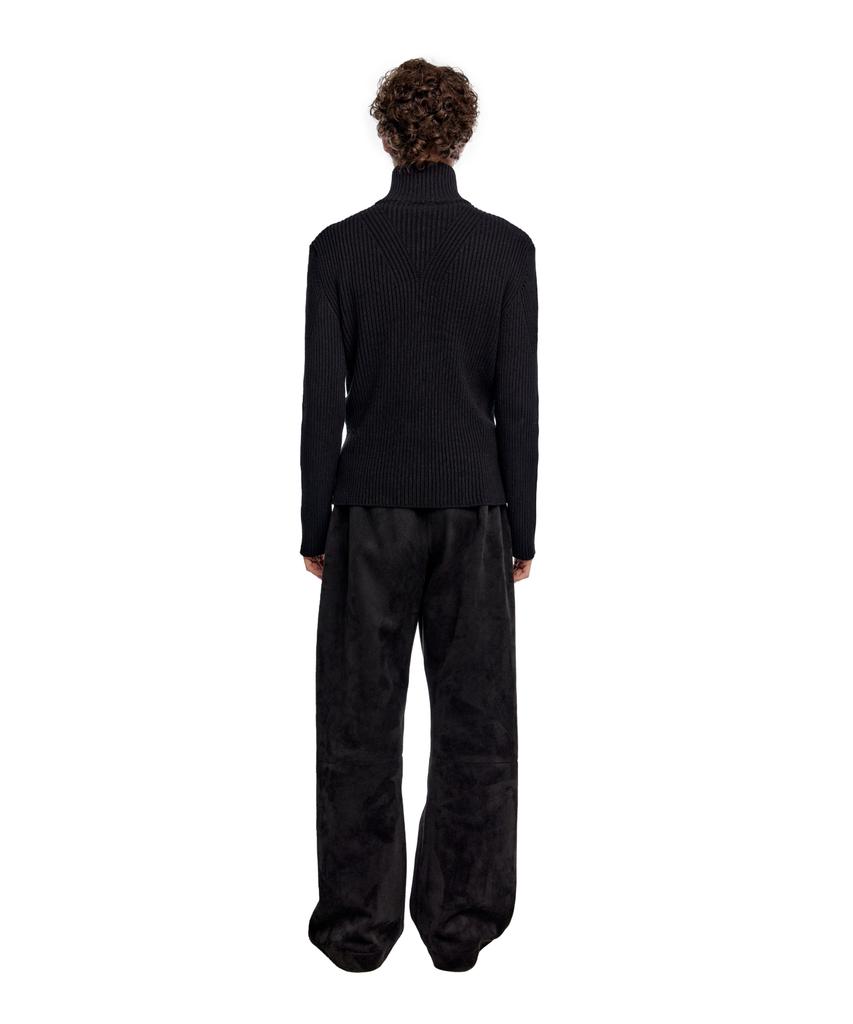 ERA Unisex Suede Effect Track Pants - Black