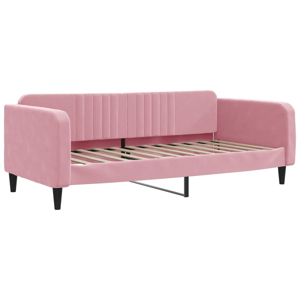 Daybed in Pink 90 x 200 cm Velvet