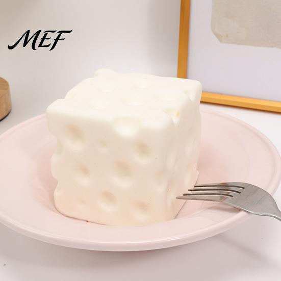 Simulated Cheese Squeeze Toy Toy, Block Sensory for Stress Desk Ornaments Relief, Slow Rise Pinch Home Office Classroom Anxiety Relief Gadget
