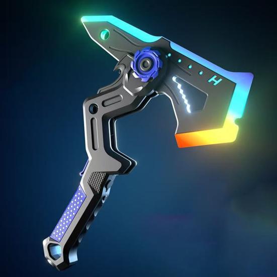 Spark Battle Ax with Smoke Effect Transforming Weapon LED 7 RGB Colors Dynamic Sound