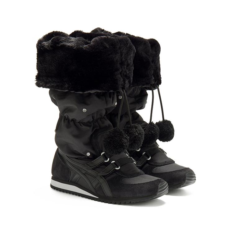 ONITSUKA TIGER Winter Heaven Fashion Универсальные Теплые Высокие Повседневные Кроссовки Женские черные 1182A676-001