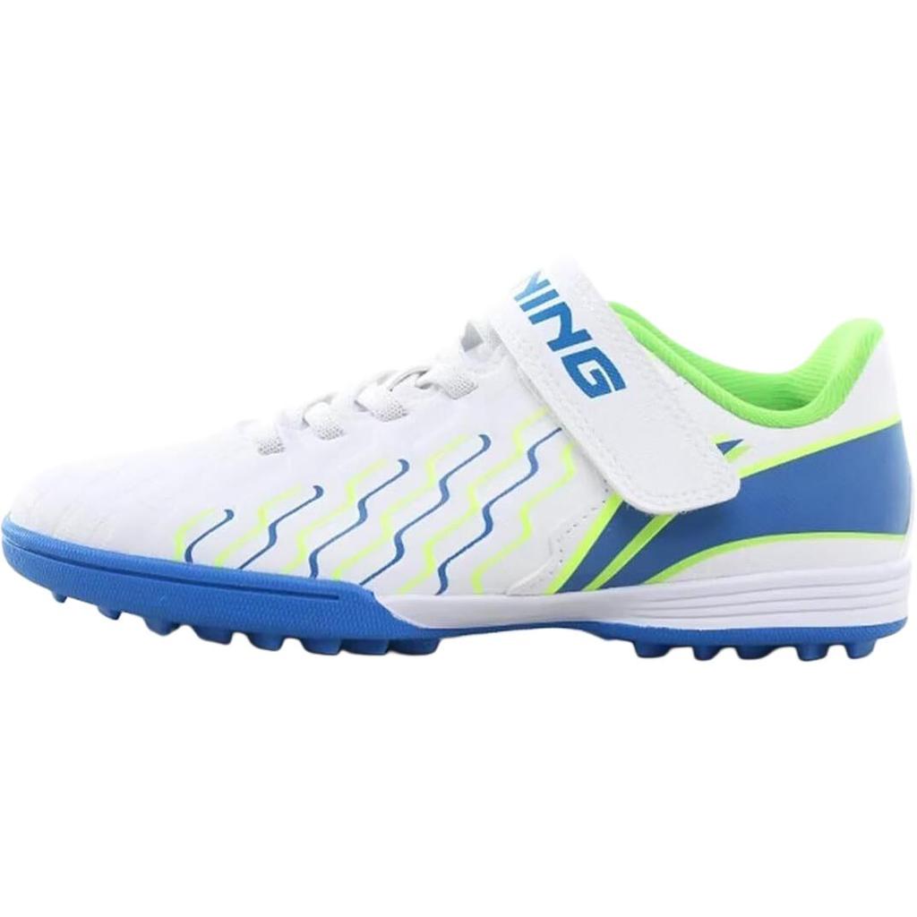 Li Ning Kids Professional Comfortable Non-Slip Shock Absorbing Breathable Durable Low-Top Soccer Shoes Kids Sneakers Standard-White YKGU010-9