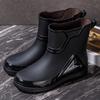 Men's Mid Calf Rain Boots Waterproof Rubber Shoes Comfort Red Non-slip Fishing Shoes Warm Non-Slip Flat Fashion Rider Rain Boots