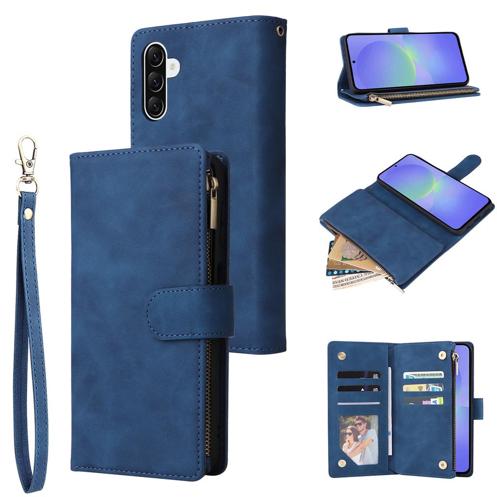 For Samsung Galaxy A36 5G Case Zipper Wallet Multiple Card Slots Leather Phone Cover