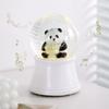 Snow Globe Lewondr Day Present Music Box Day Flower Box Snow Globe with LED Light Interior Celebration Present Panda Holding a Rose White Mother's
