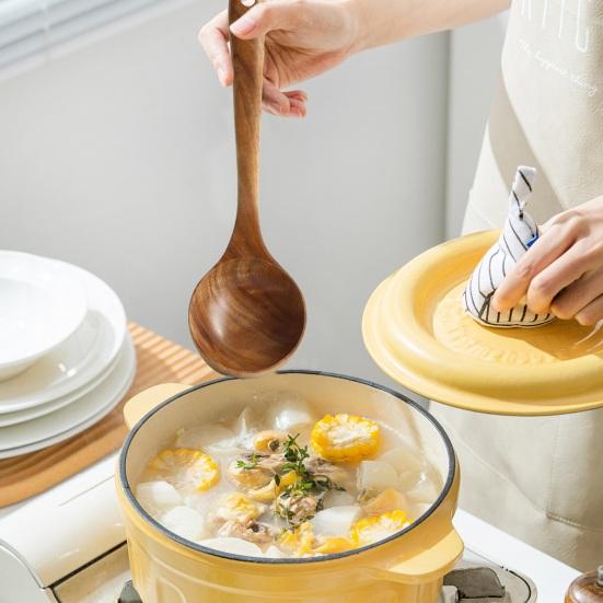 Деревянные кухонные принадлежности, кухонные лопатки, половники и ложки для риса, кухонные принадлежности с антипригарным покрытием для удобного захвата и легкой очистки