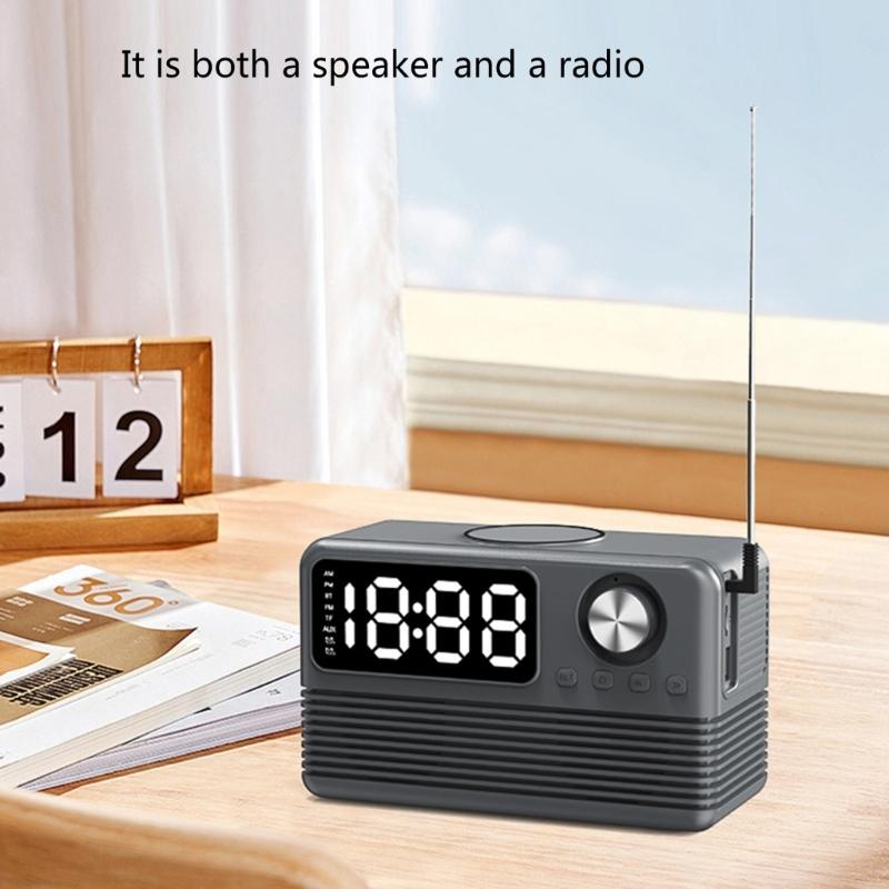 15-ваттная беспроводная зарядка, Bluetooth-совместимая колонка со светодиодным зеркальным будильником, двойной будильник, защита от кражи, подходит для дома и офиса