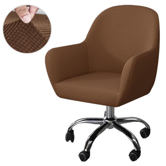 Polar Fleece Armchair Covers Jacquard Spandex Make Up Curved Chair Cover Elastic Solid Chair Slipcover for Office Hotel Home