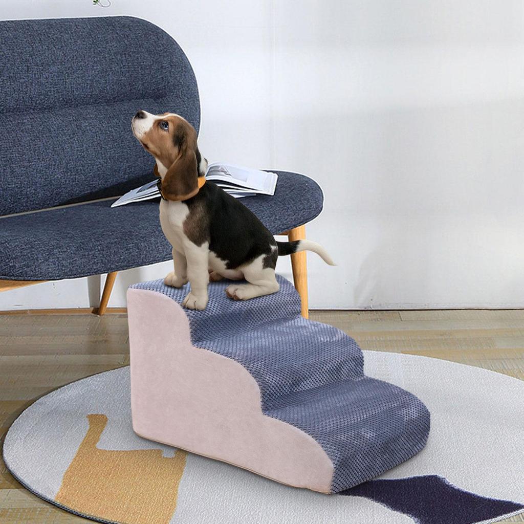 3 Steps Dog Stairs Cat Ladder Non Slip Portable Soft Removable Cover Breathable Puppy Ramp